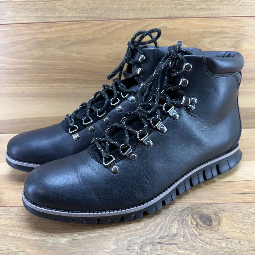 Cole Haan Zero Grand Hiker Mens Boot 11 M Black Leather Outdoor Business Casual